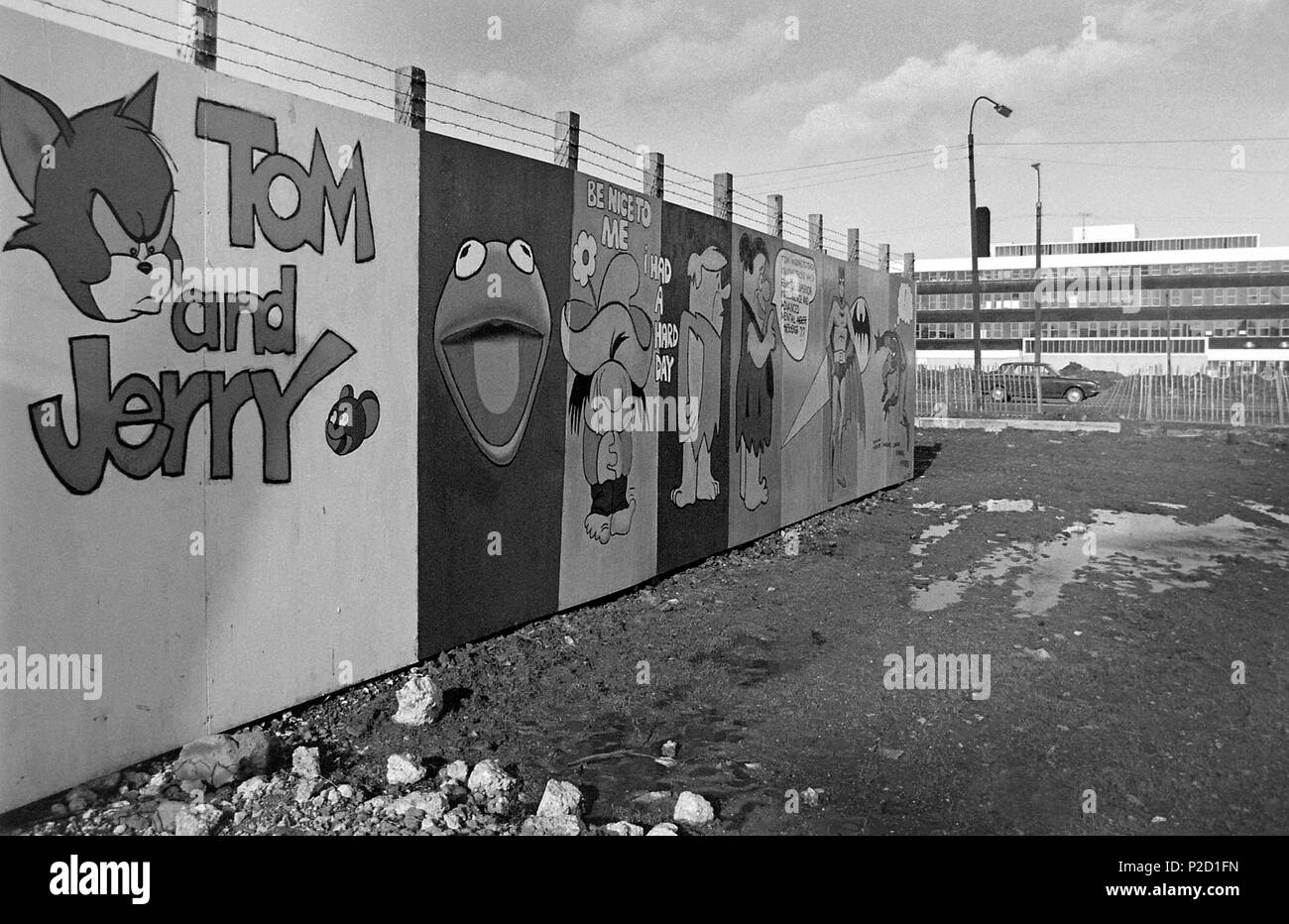 Demolition Yard site in Clydebank, with graffiti paintings by local