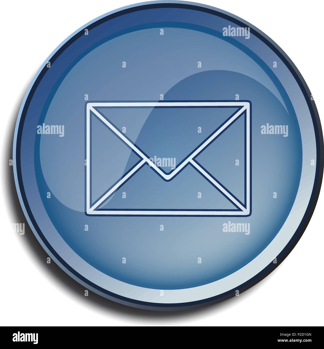 button 2d email with shadow on white background Stock Vector Image & Art -  Alamy