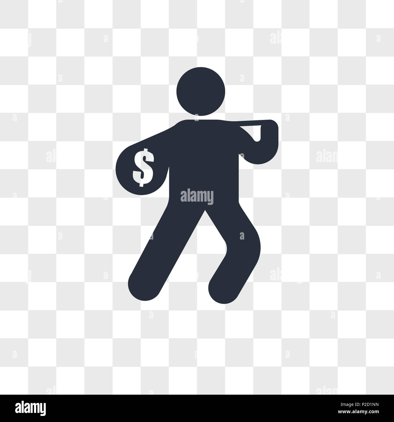 Thief vector icon isolated on transparent background, Thief logo concept Stock Vector