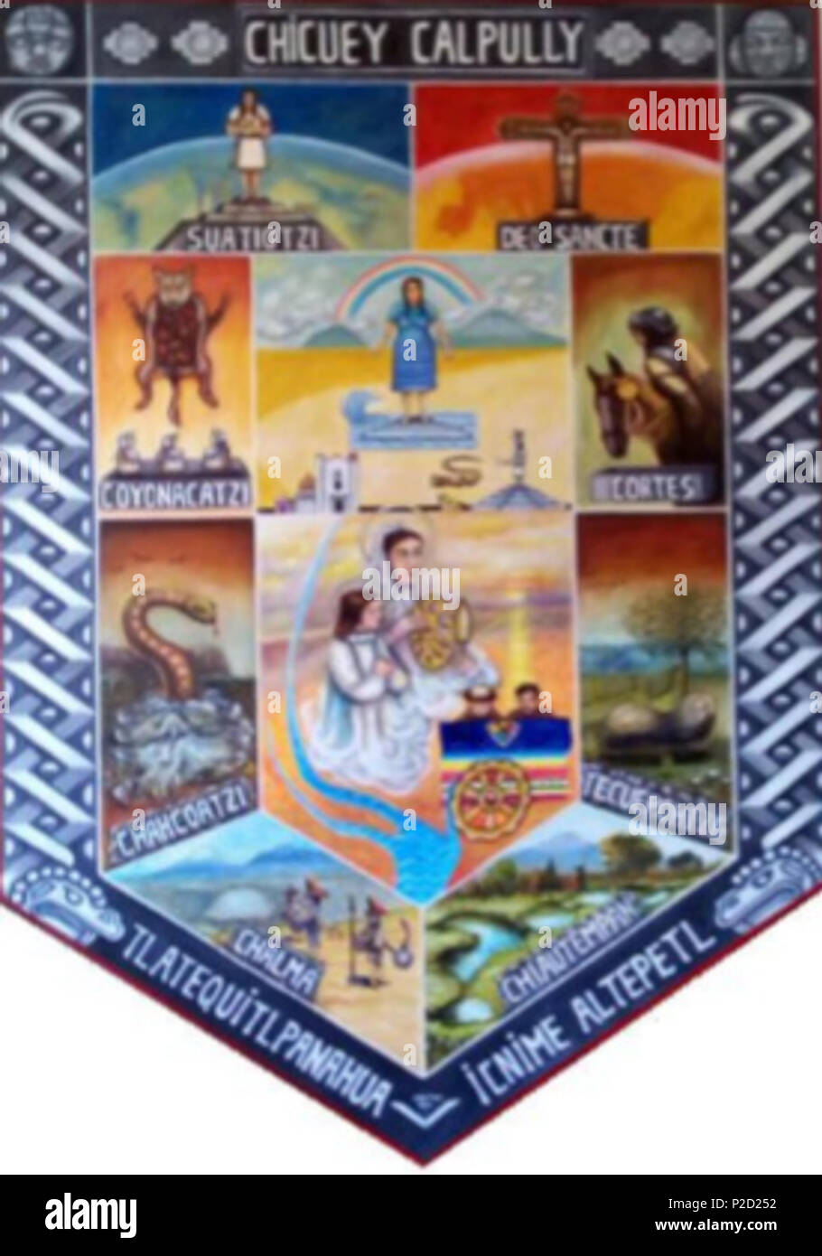 . Español: Escudo de armas de la ciudad de Chiautempan . 28 July 2017, 21:10:58. Antuán 18 Escudo de Chiautempan Stock Photo