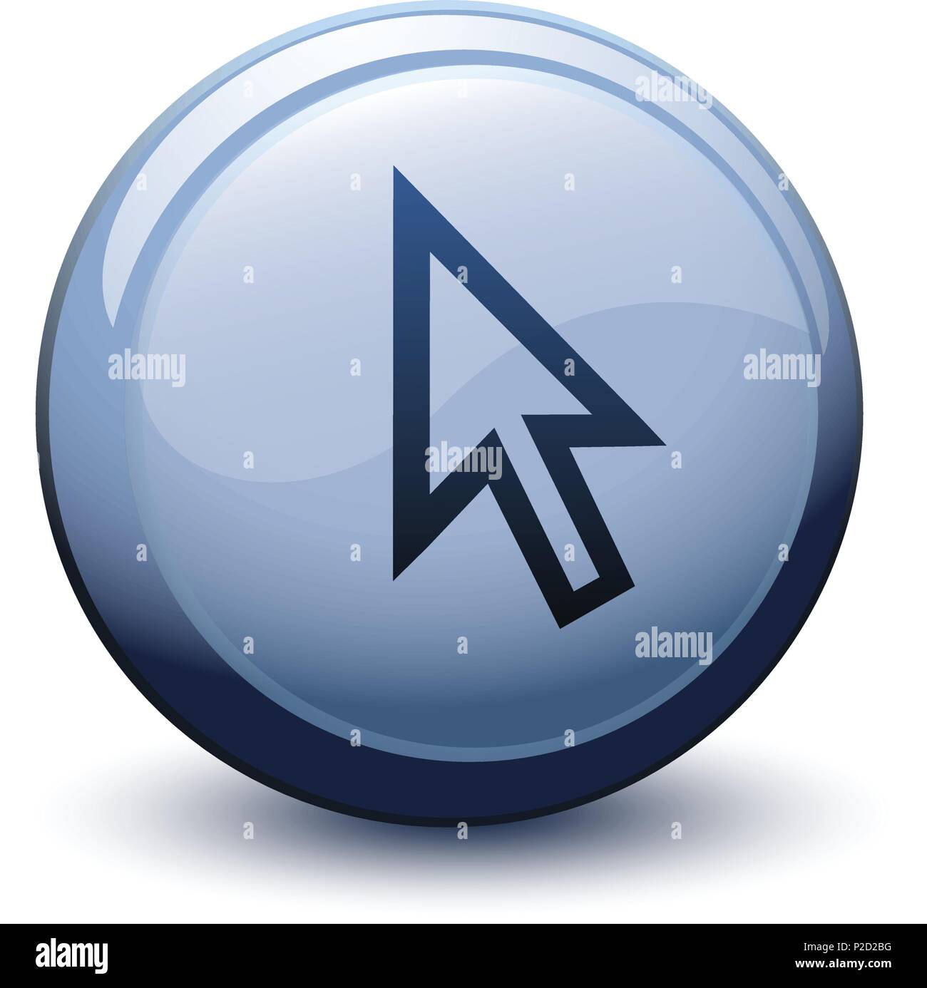 button 3d cursor arrow white with shadow on white background Stock ...