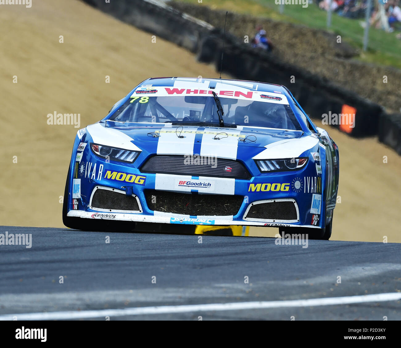 Jerry De Weerdt, Ford Mustang, NASCAR, Whelen Euro Series, Elite 1, American Speedfest VI, Brands Hatch, June 2018, automobiles, Autosport, cars, circ Stock Photo