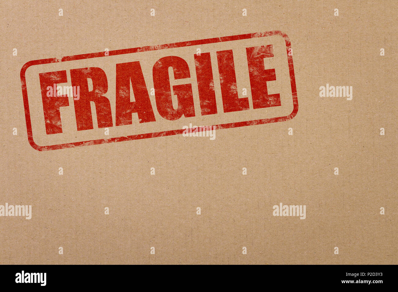 Fragile sign on the parcel with copy space Stock Photo