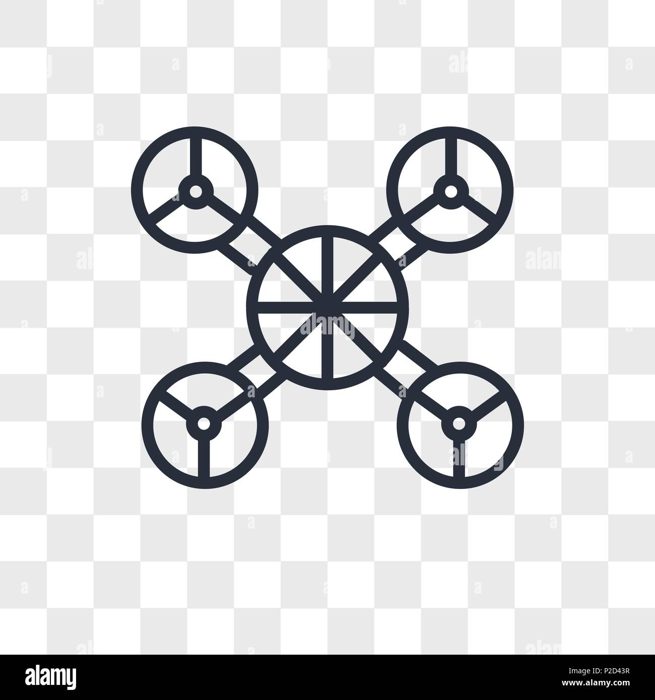free drone vector icon isolated on transparent background, free drone logo concept Stock Vector