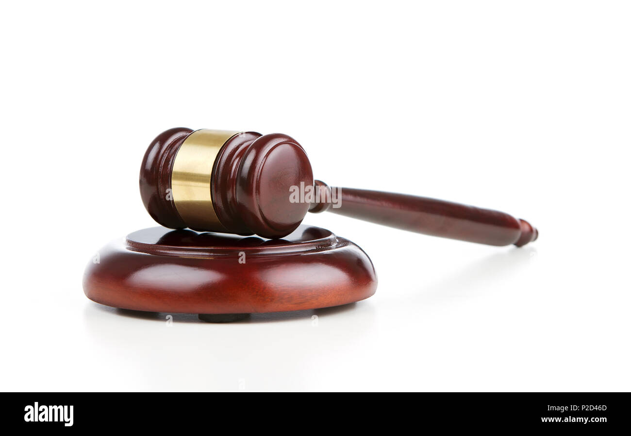 Judge's gavel isolated on white background Stock Photo