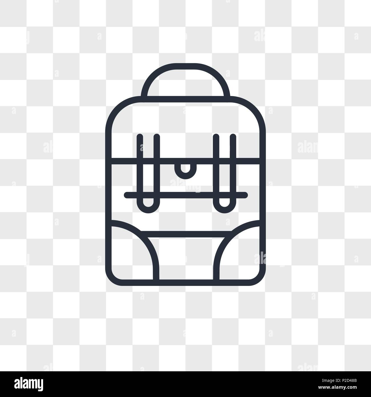 Backpack vector icon isolated on transparent background, Backpack logo concept Stock Vector