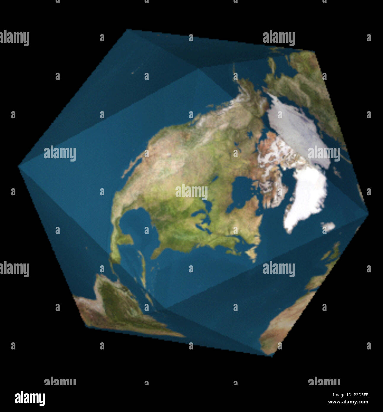 17 Dymaxion map folded Stock Photo Alamy