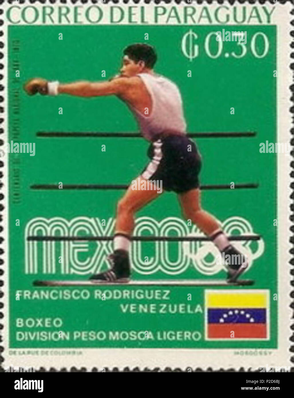 20 Francisco Rodríguez boxer 1969 Paraguay stamp Stock Photo - Alamy