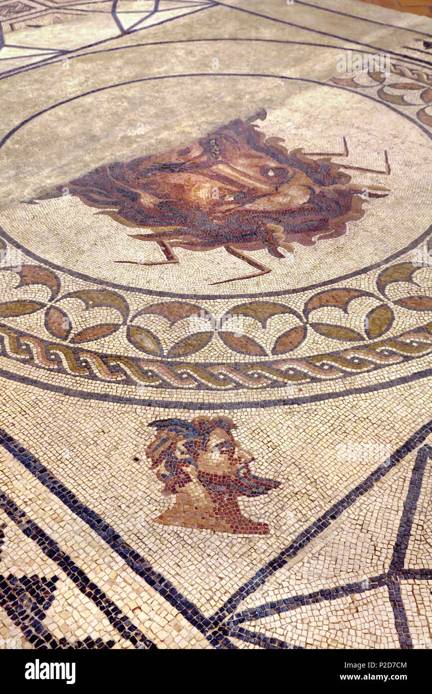 Mosaic on the floor of the city museum, Museu Municipal, Faro, Algarve, Portugal Stock Photo