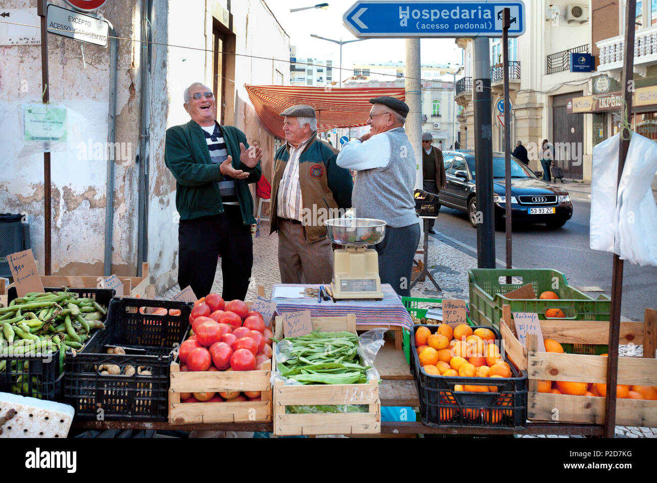 Vegetable stall, Market, Loule, Algarve, Portugal Stock Photo