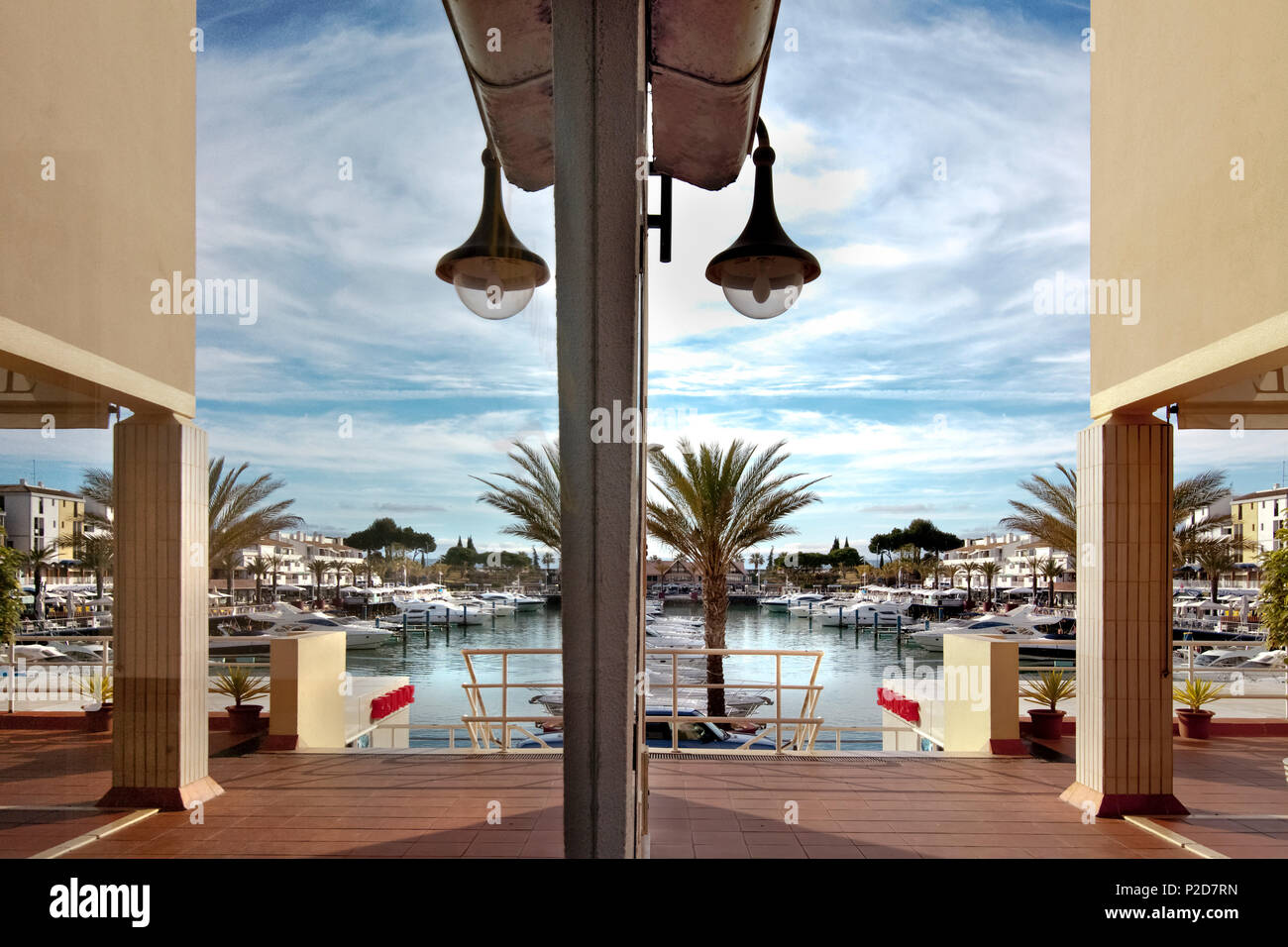 Reflection, harbour, Vilamoura, Algarve, Portugal Stock Photo