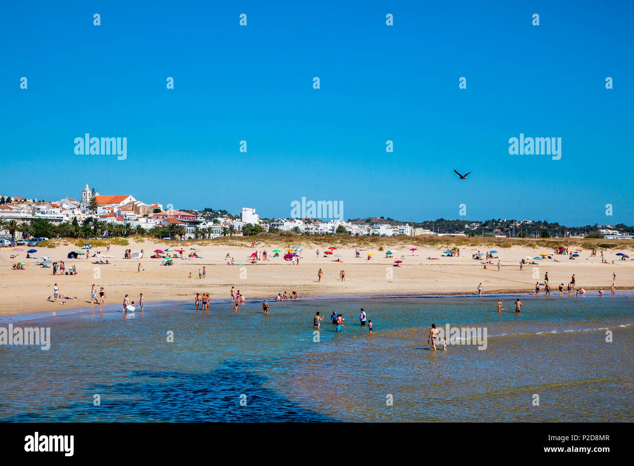 Beach Meia Praia, Lagos, Algarve, Portugal Stock Photo