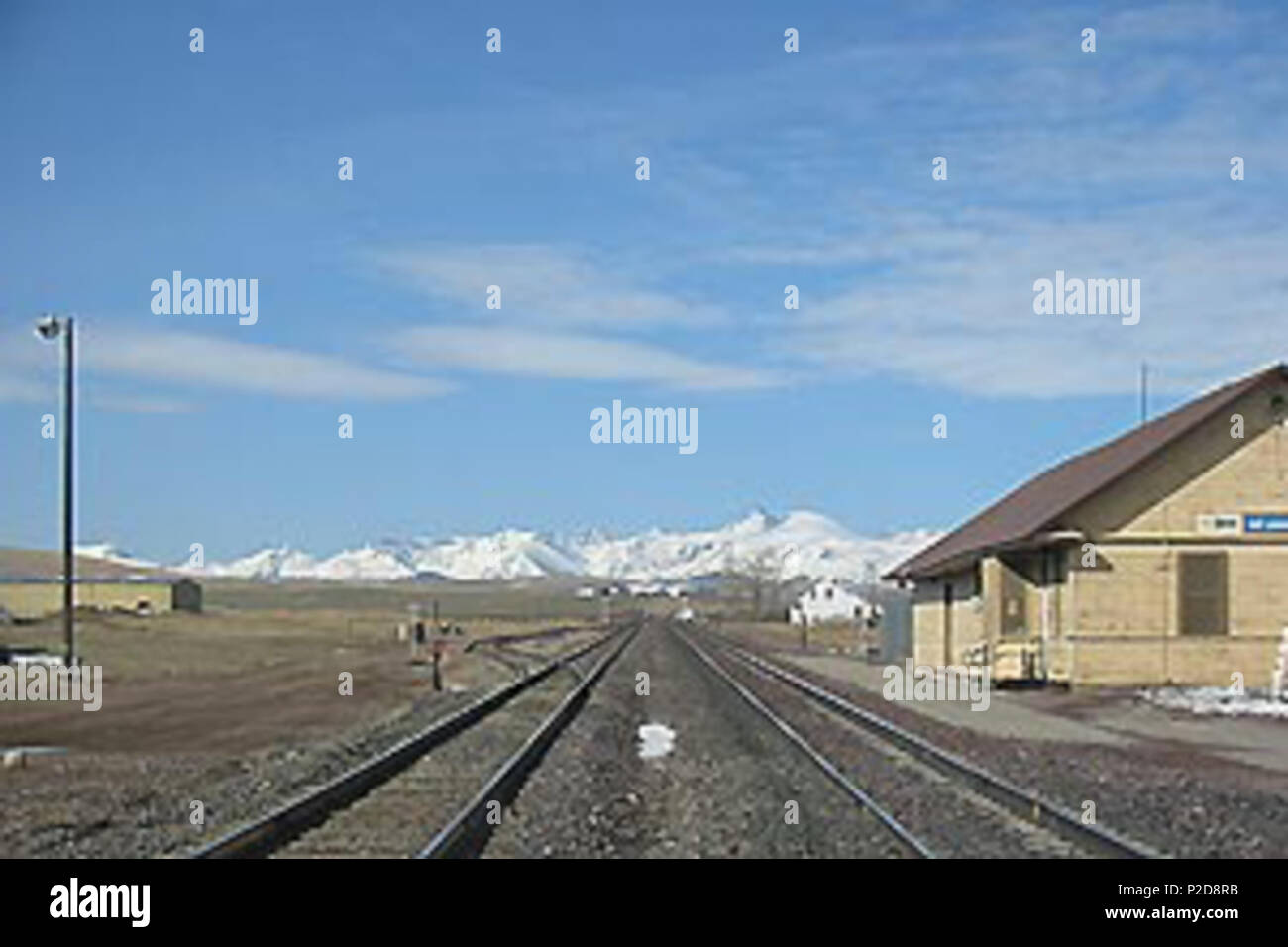 . English Train station in Browning, Montana, United States . 8 April