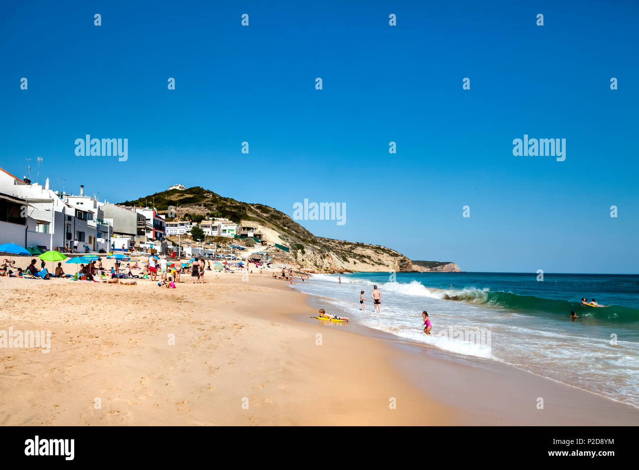 Beach, Salema, Vila do Bispo, Costa Vicentina, Algarve, Portugal Stock Photo Alamy