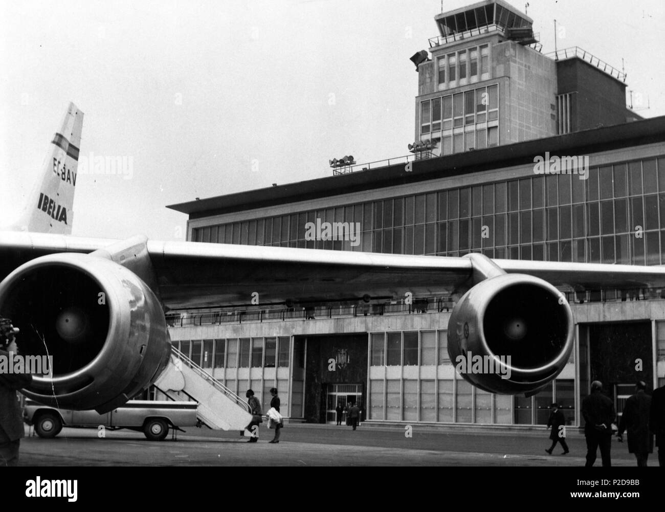Aeropuerto de Barajas. Madrid, años 50. Stock Photo