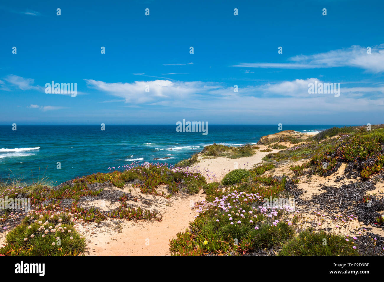Coastline, Almograve, Costa Vicentina, Alentejo, Portugal Stock Photo