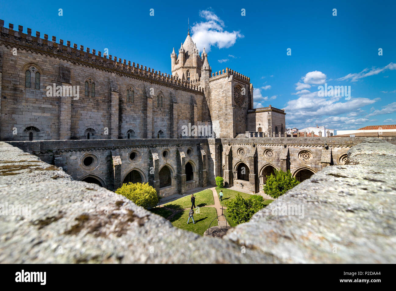 Cloister, cathedral, Evora, Alentejo, Portugal Stock Photo