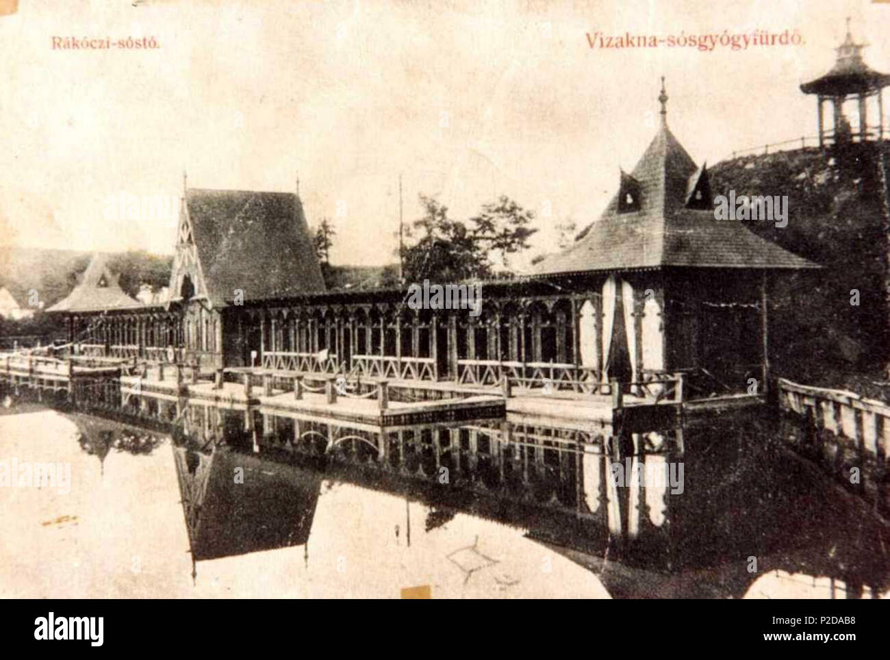 . Français : lac du centre . before 1918. photographe municipal 38 Ocna veche 15 Stock Photo