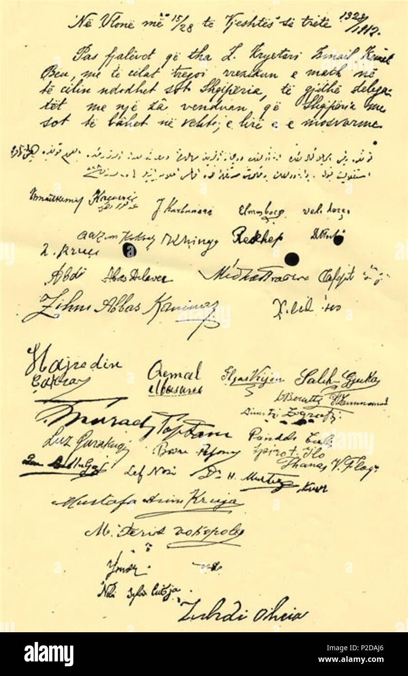 . English Declaration of Independence, original document of 1912