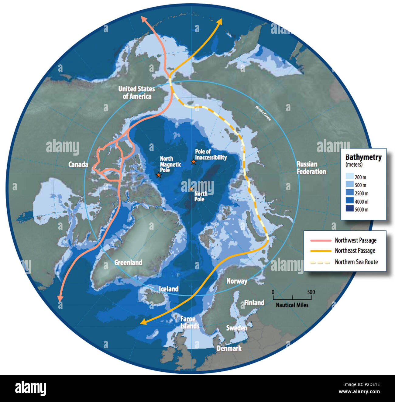 33 Map of the Arctic region showing the Northeast Passage, the Northern ...