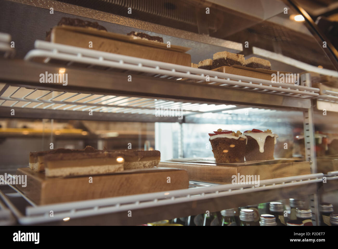 Variety of pastries in display Stock Photo