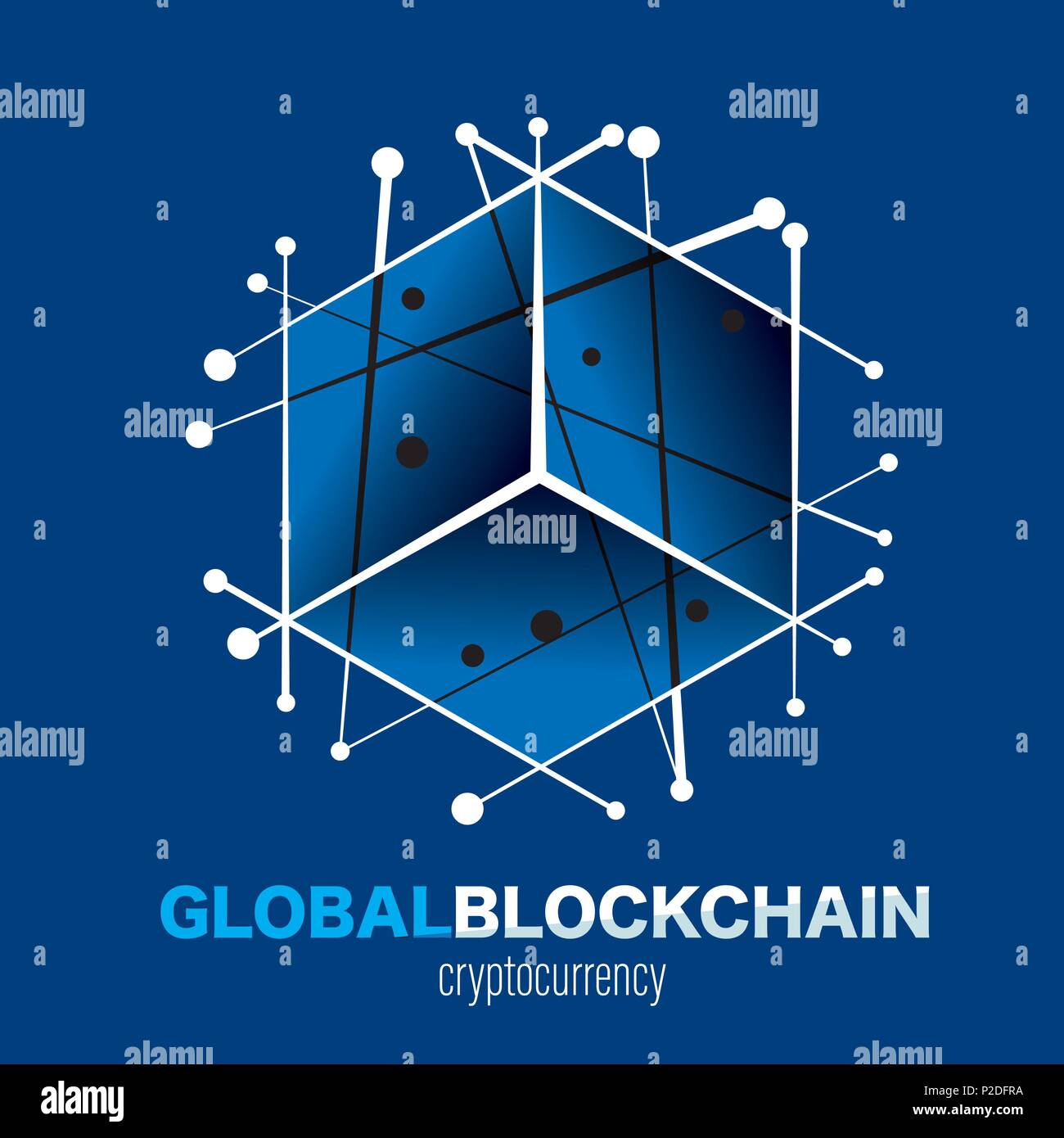 Global block chain tech icon, symbol, cryptocurrency, corperate identy ...