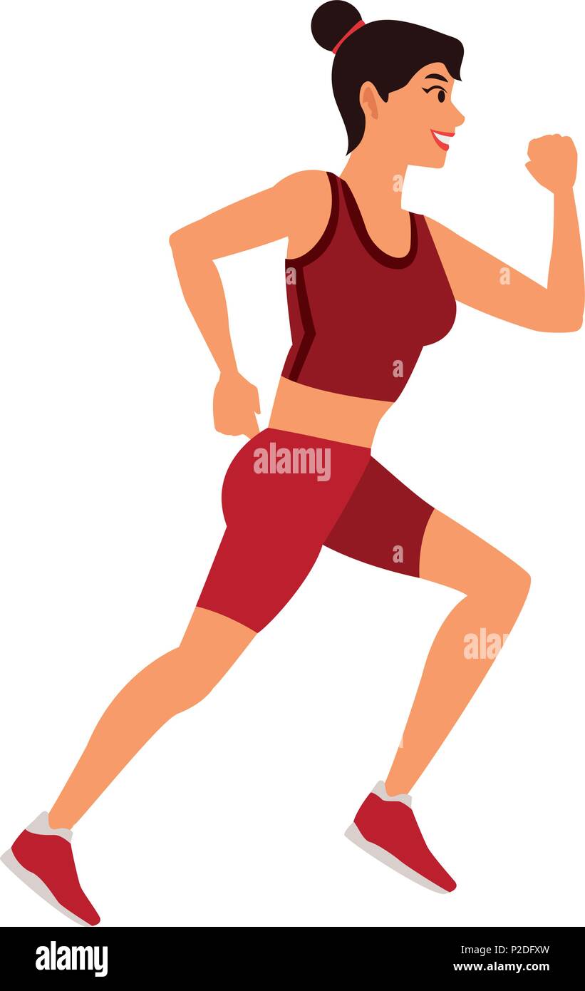 Fitness woman running Stock Vector Image & Art - Alamy