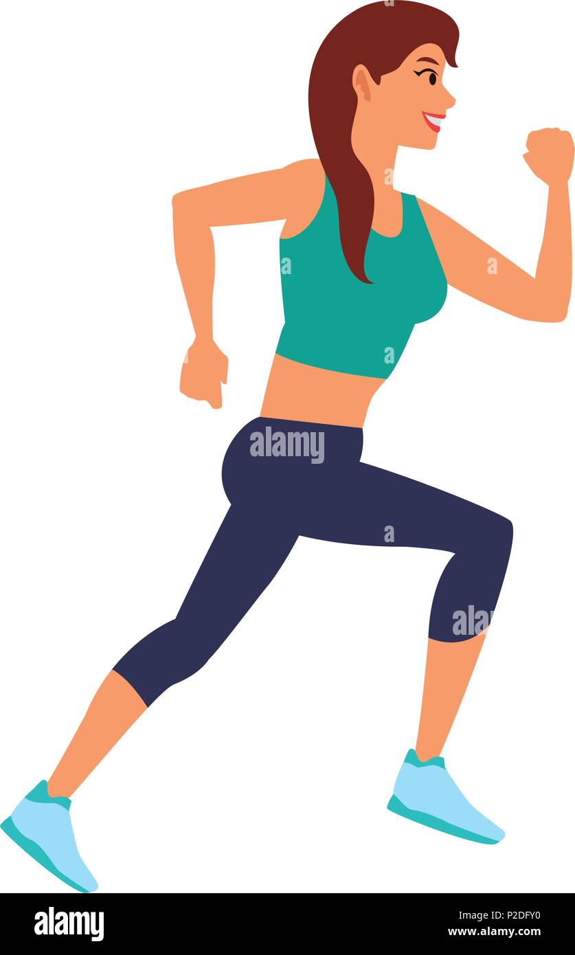 Fitness woman running Stock Vector Image & Art - Alamy