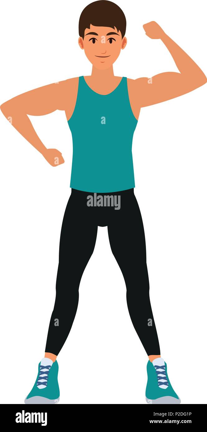 Fitness man flexing arms Stock Vector Image & Art Alamy