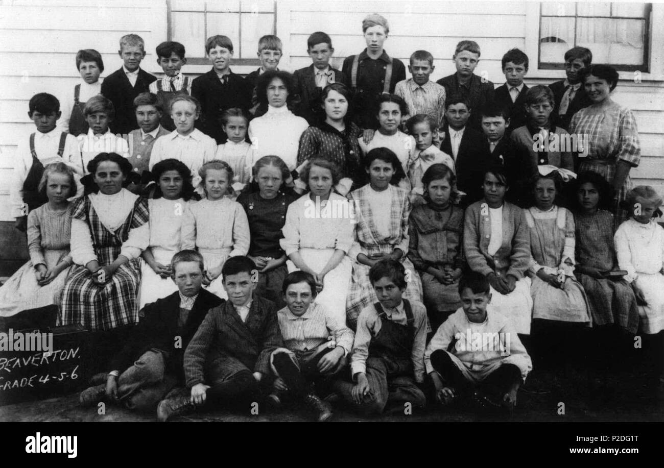 . English Beaverton School, Grades 4, 5, 6. Historical images of