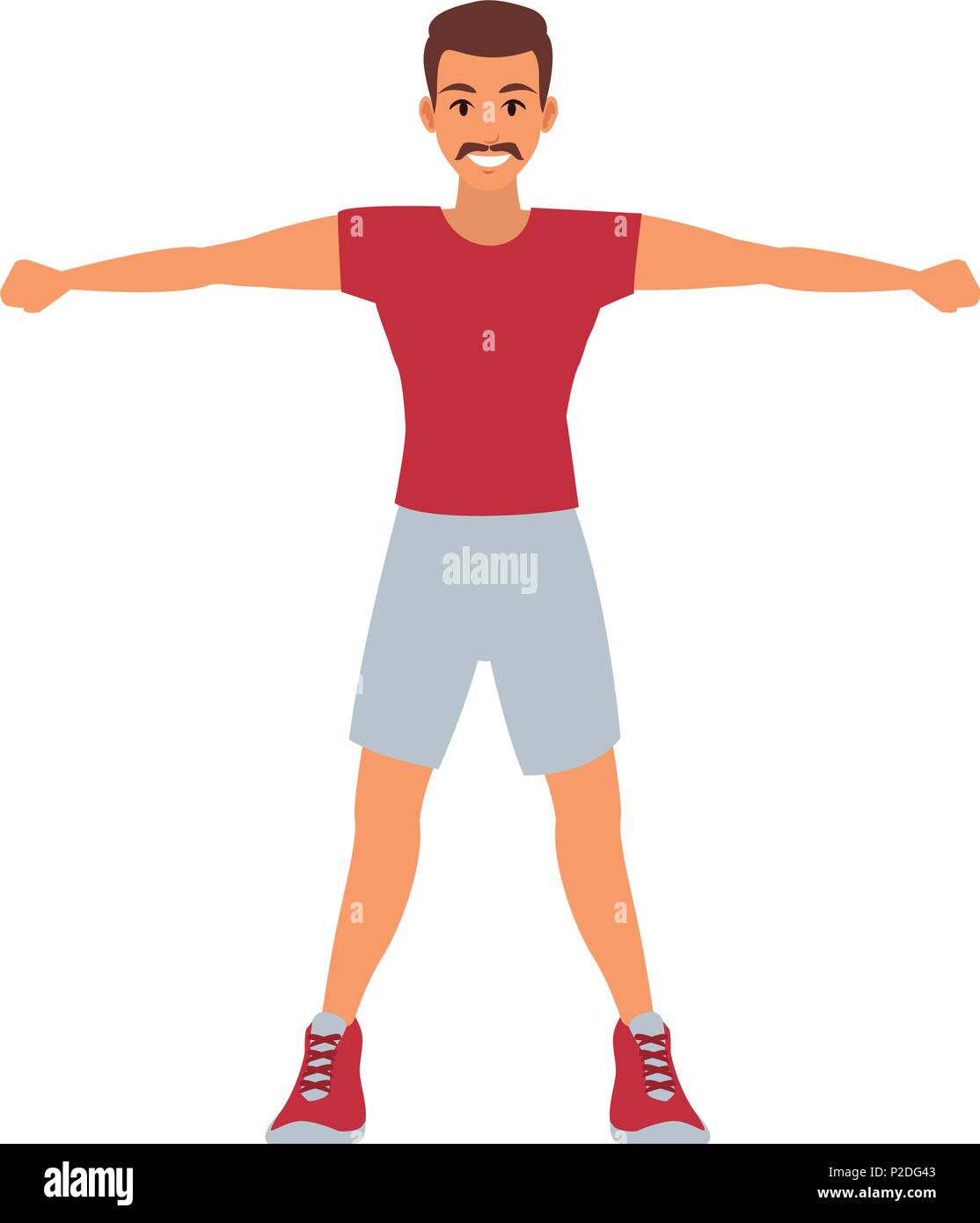 Fitness man flexing arms Stock Vector Image & Art Alamy