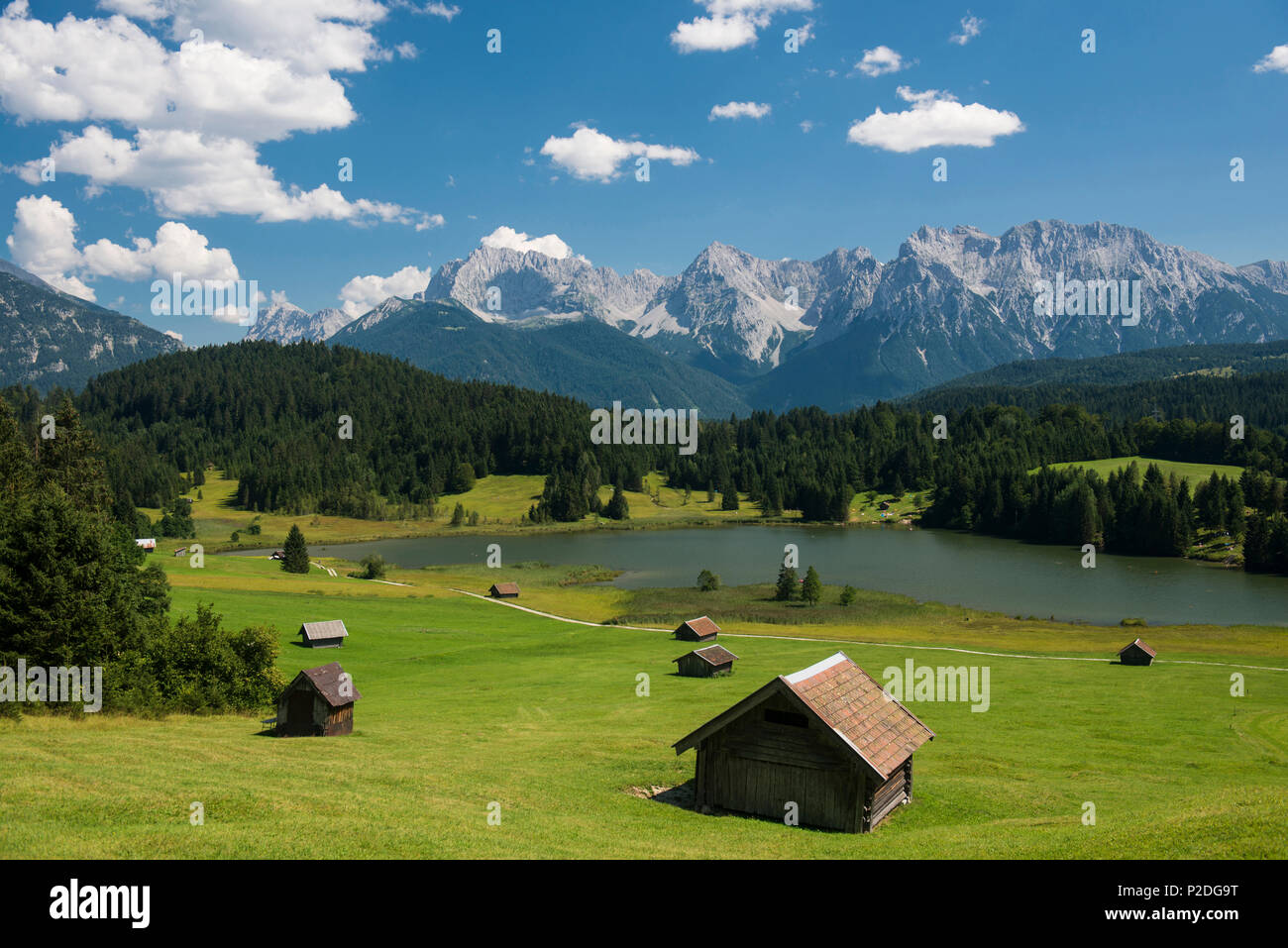 Geroldsee, Wagenbruechsee, Kruen, near Garmisch-Partenkirchen, Upper Bavaria, Bavaria, Germany Stock Photo