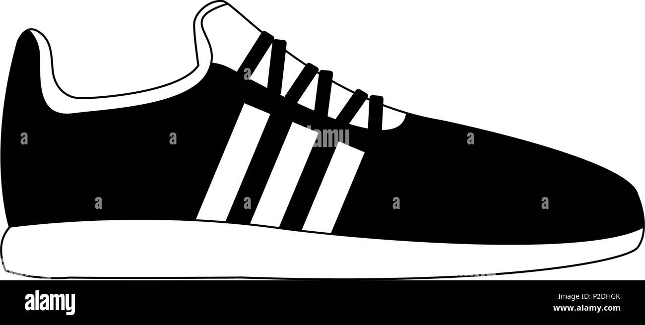 Sport shoe isolated in black and white Stock Vector Image & Art - Alamy