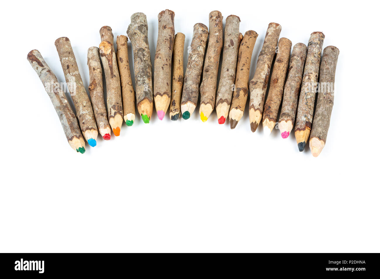 image of wax crayons over white background. Stock Photo