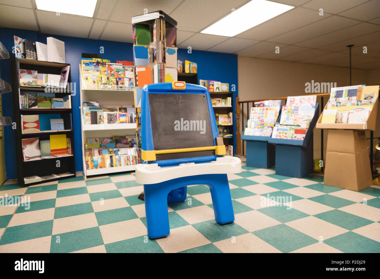 Blackboard in store Stock Photo