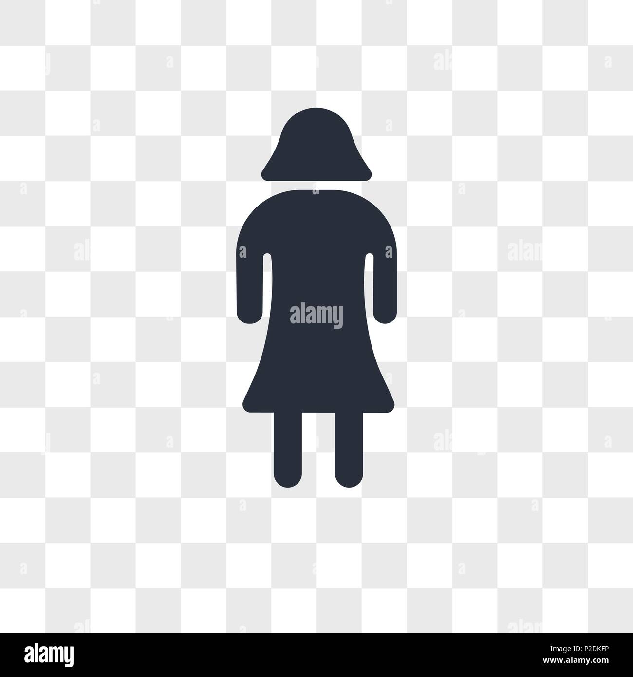 Woman with dress vector icon isolated on transparent background, Woman ...