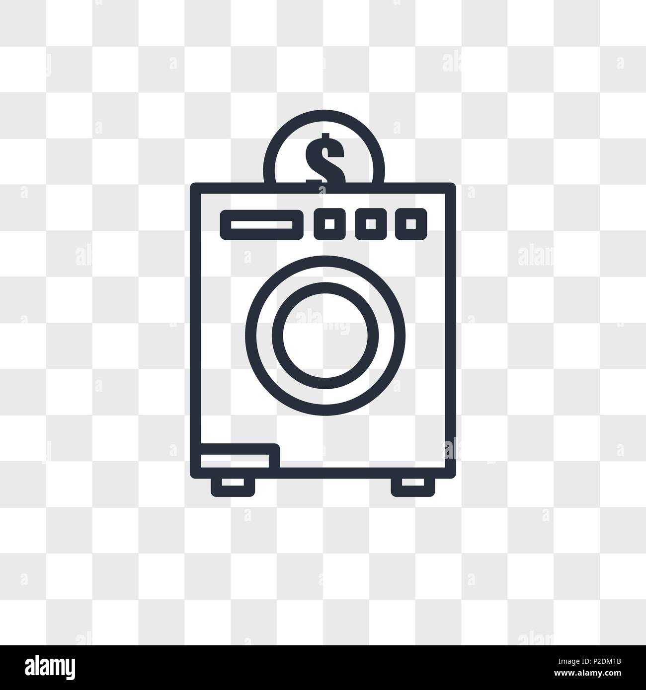 coin laundry vector icon isolated on transparent background, coin laundry logo concept Stock Vector