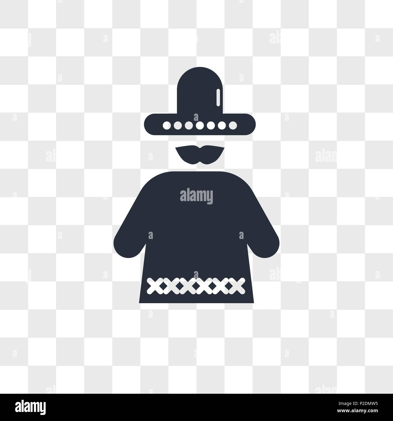 Mexican man vector icon isolated on transparent background, Mexican man ...