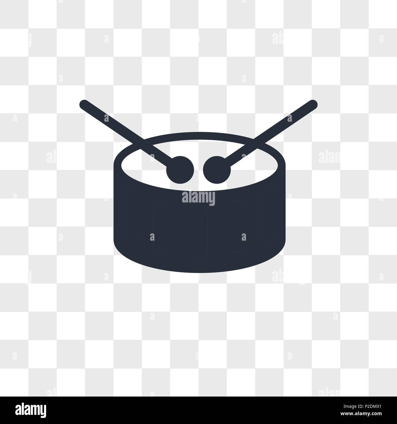 Drum vector icon isolated on transparent background, Drum logo concept