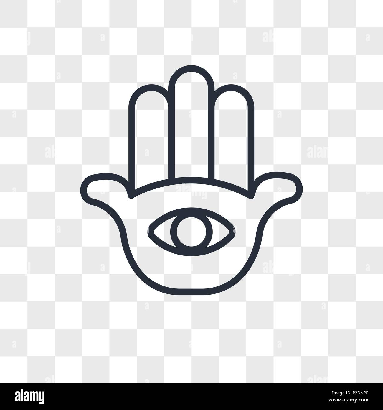 Hamsa Hand vector icon isolated on transparent background, Hamsa Hand logo concept Stock Vector
