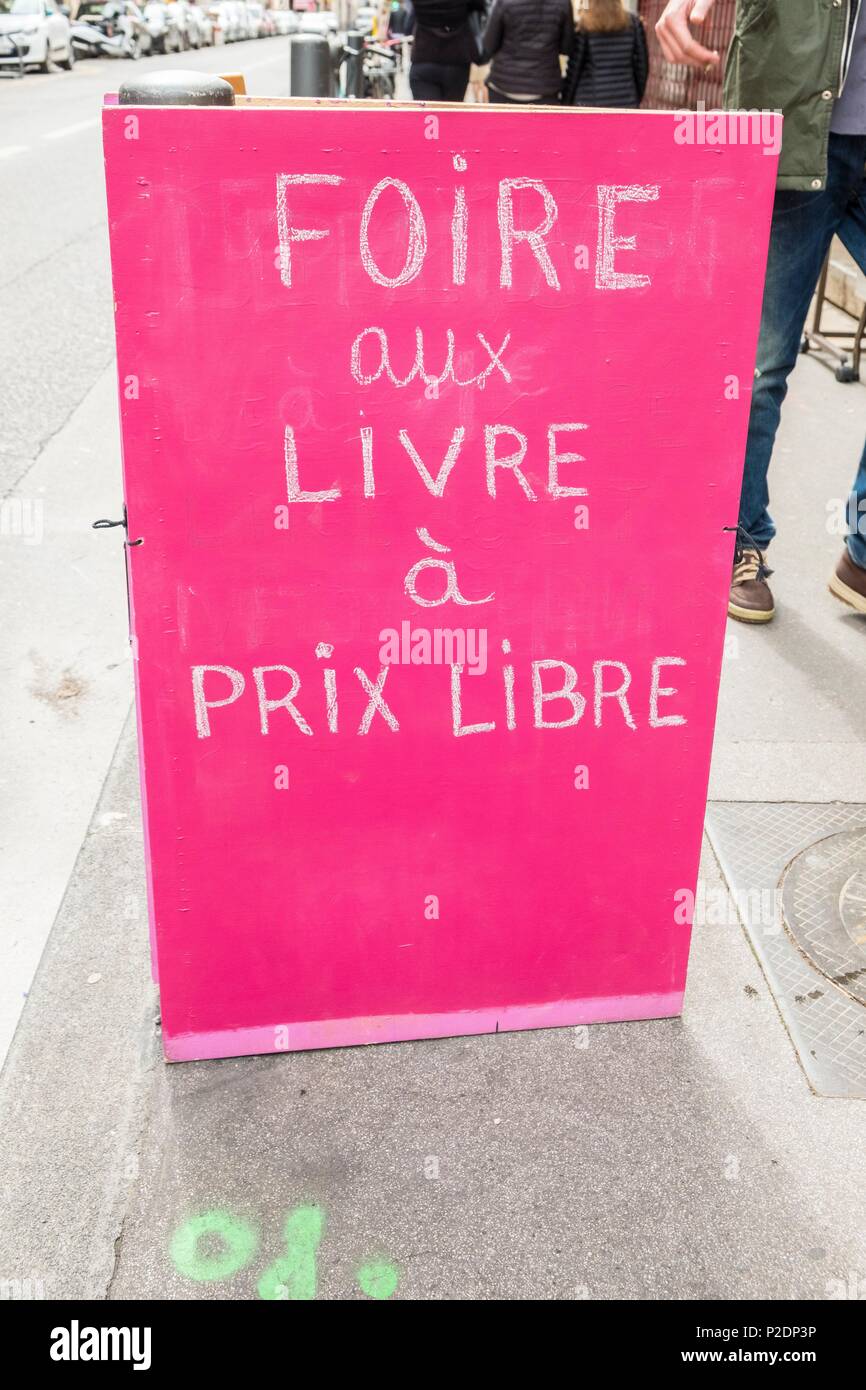 France, Bouches du Rhone, Marseille, city center, sign with misspelling Stock Photo