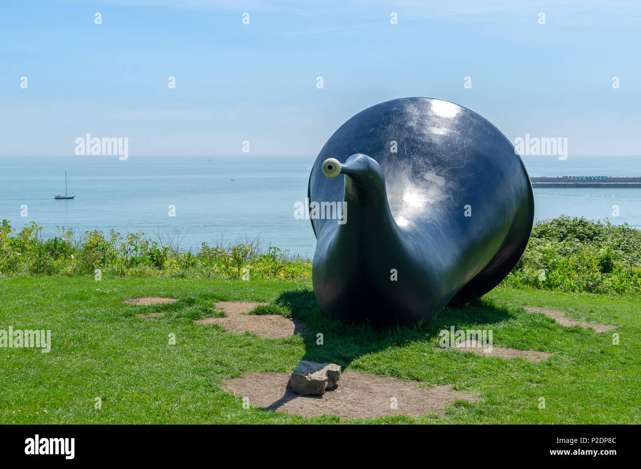 The Siren at Folkestone by the English Channel in Kent on a summer's day. Created by Marc Schmitz and Dolgor Ser-Od for the Folkestone Triennial 2017. Stock Photo