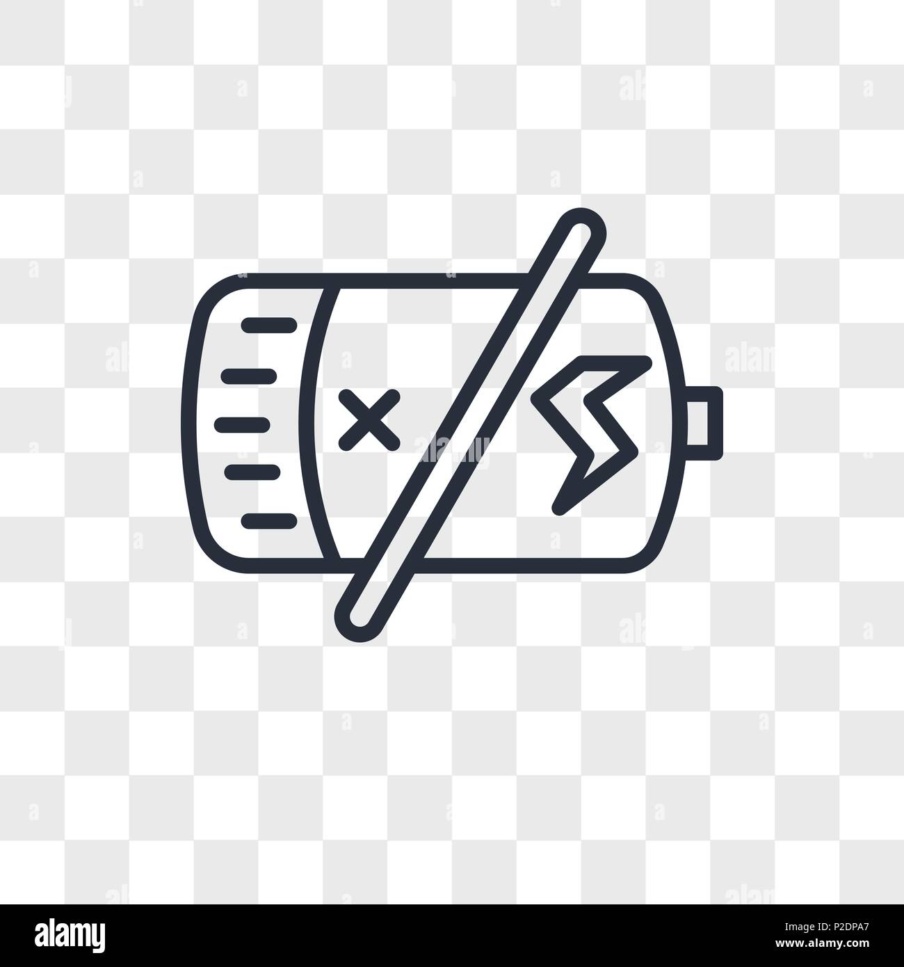 dead battery vector icon isolated on transparent background, dead