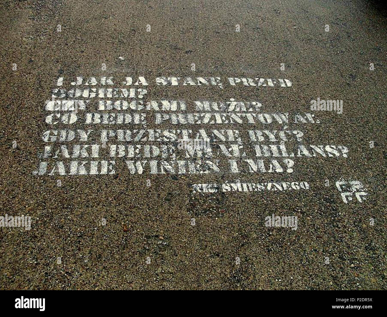 . English: Quotation from film 'Nothing Funny' advertising XXXIV Polish Film Festival in Gdynia 2009. This photo was made in Bulwar Nadmorski few weeks after the entertainment. Polski: Cytat z 'Nic ?miesznego' reklamuj?cy XXXIV Festiwal Polskich Filmów Fabularnych w Gdyni 2009. Zdj?cie wykonano na Bulwarze Nadmorskich kilka tygodni po zako?czeniu imprezy. 11 October 2009. Starscream 44 Quotation from film 'Nothing Funny' advertising XXXIV Polish Film Festival in Gdynia 2009 Stock Photo