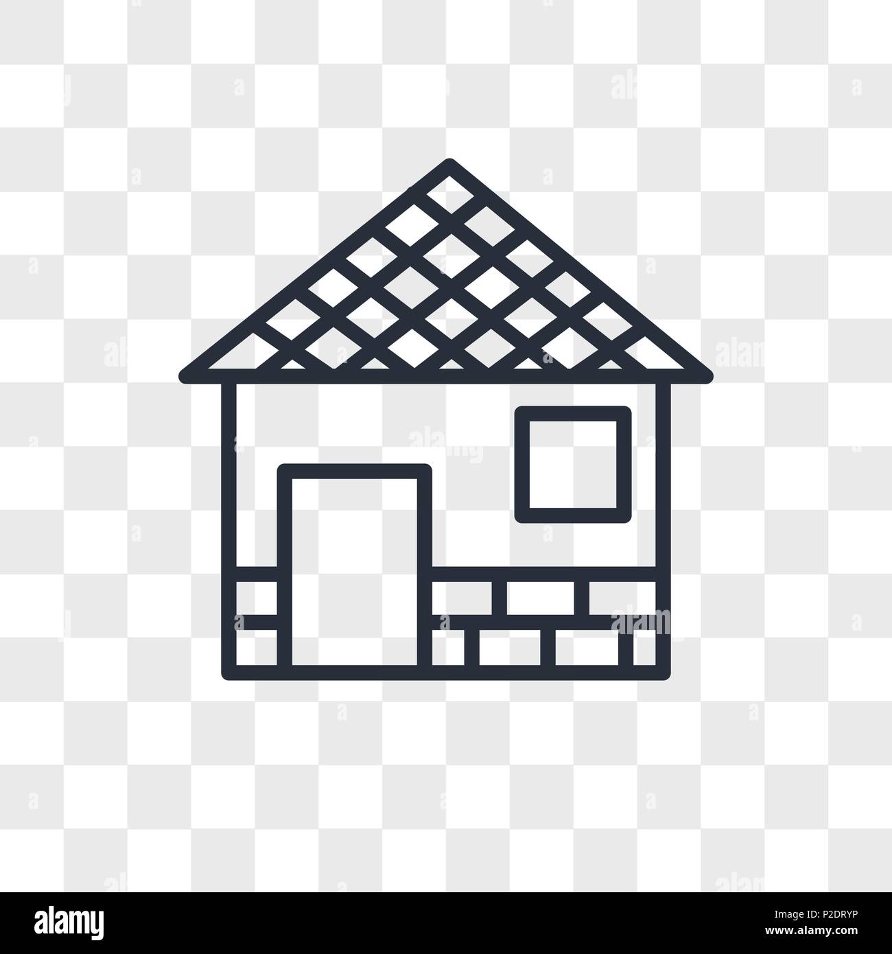 Cabin vector icon isolated on transparent background, Cabin logo concept Stock Vector