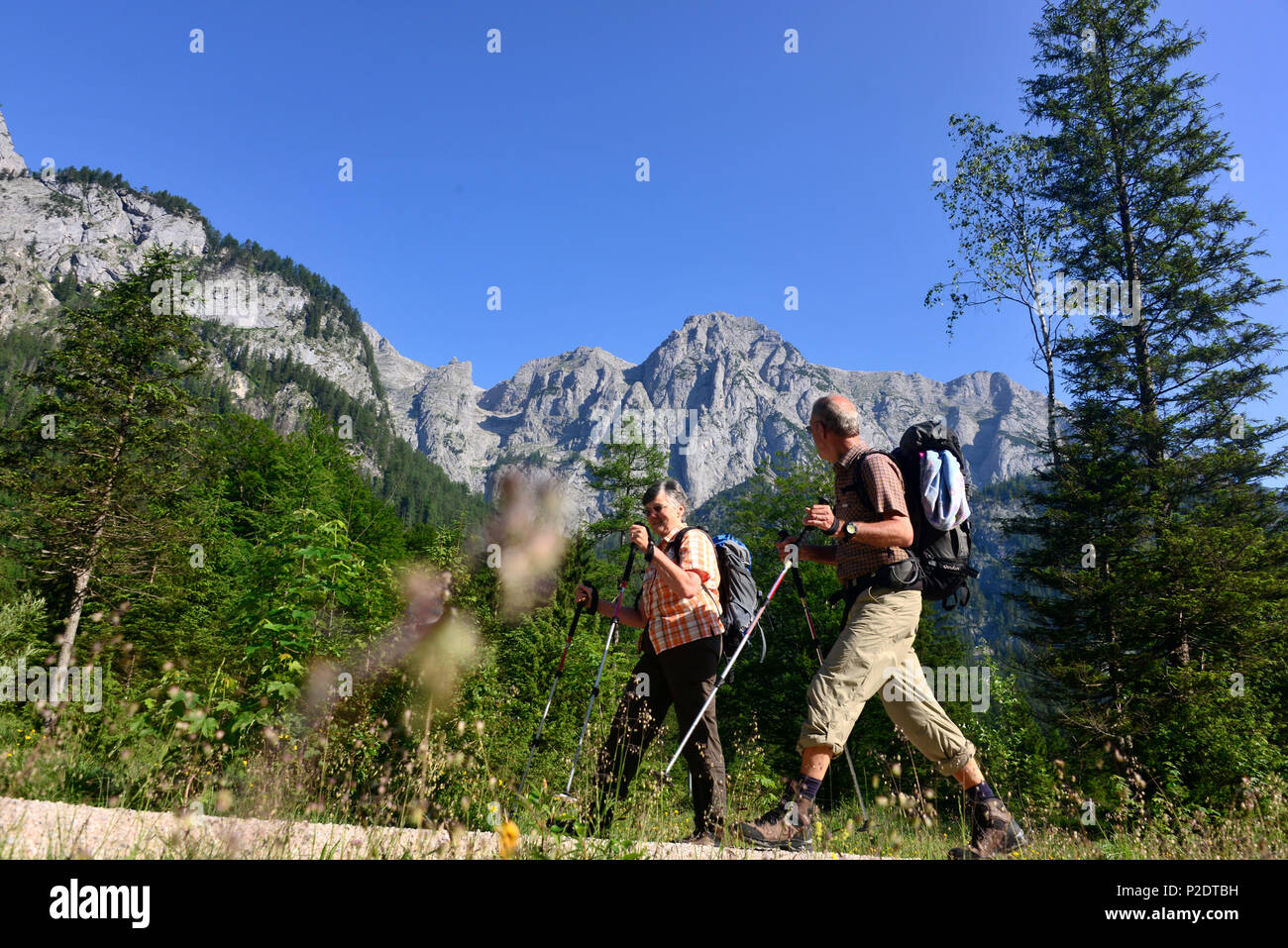Hiking in the Klausbach valley in the Nationalpark, Ramsau ...
