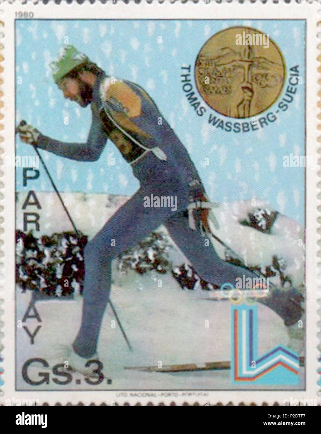 . Thomas Wassberg . 1980. Unknown 63 Thomas Wassberg 1980 Paraguay stamp 2 Stock Photo