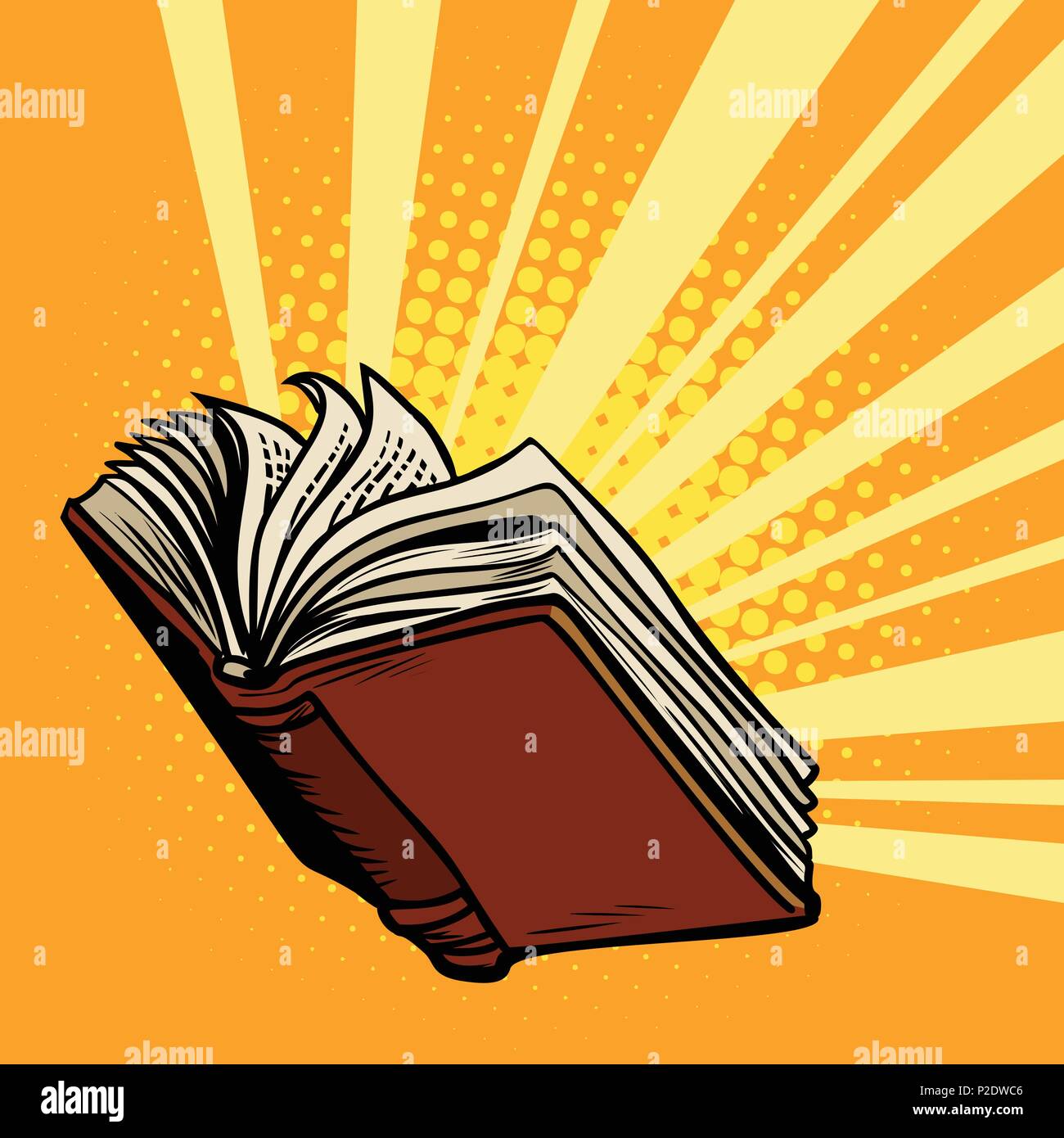 the book shines, light of knowledge. Comic cartoon pop art retro vector  illustration drawing Stock Vector Image & Art - Alamy