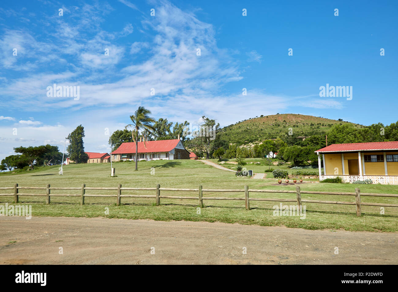 View of Rorke's Drift mission, Natal Province, South Africa Stock Photo