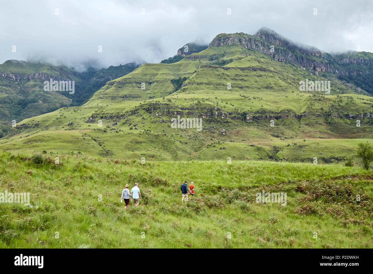 Trekking in the Drakensberg mountains, South Africa Stock Photo - Alamy